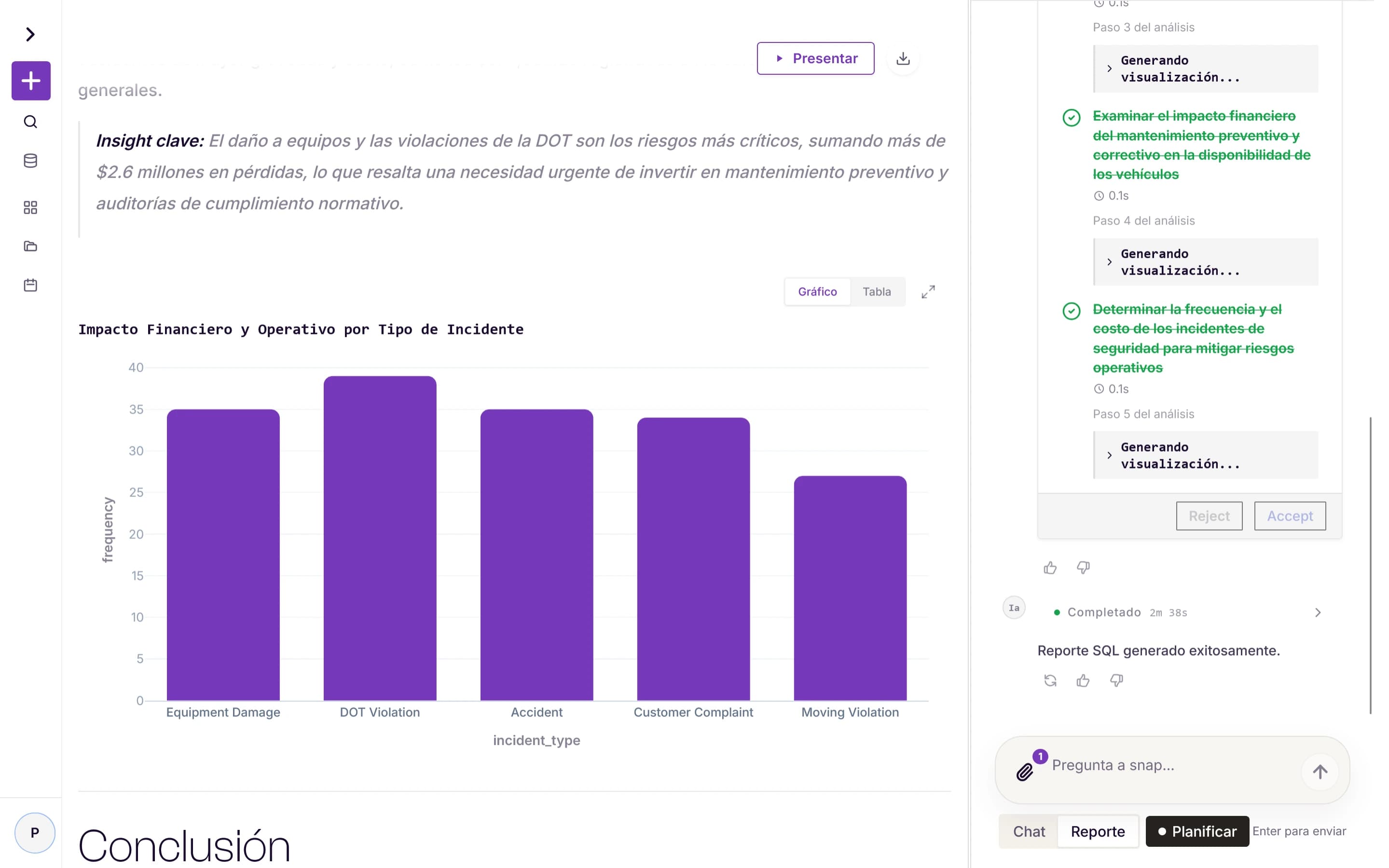 Snap Platform Report Screenshot